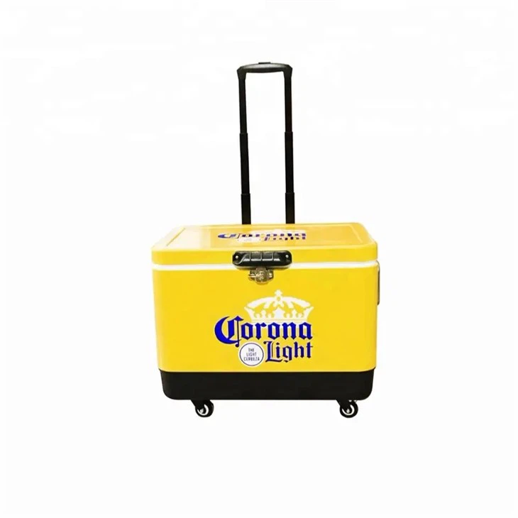 51L Metal Cooler Box With Wheel